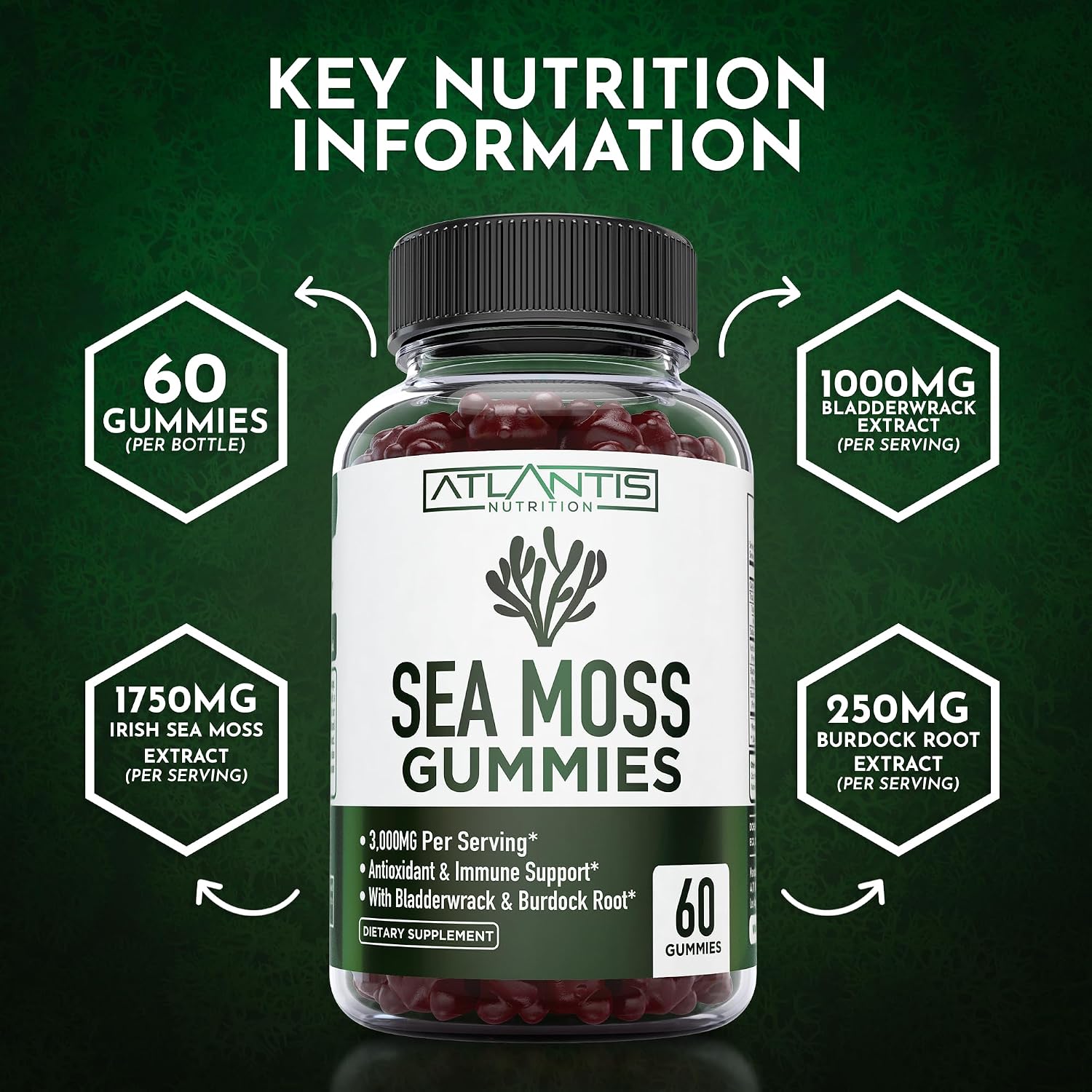 Irish Sea Moss Gummies 3000mg – Atlantis Nutrition