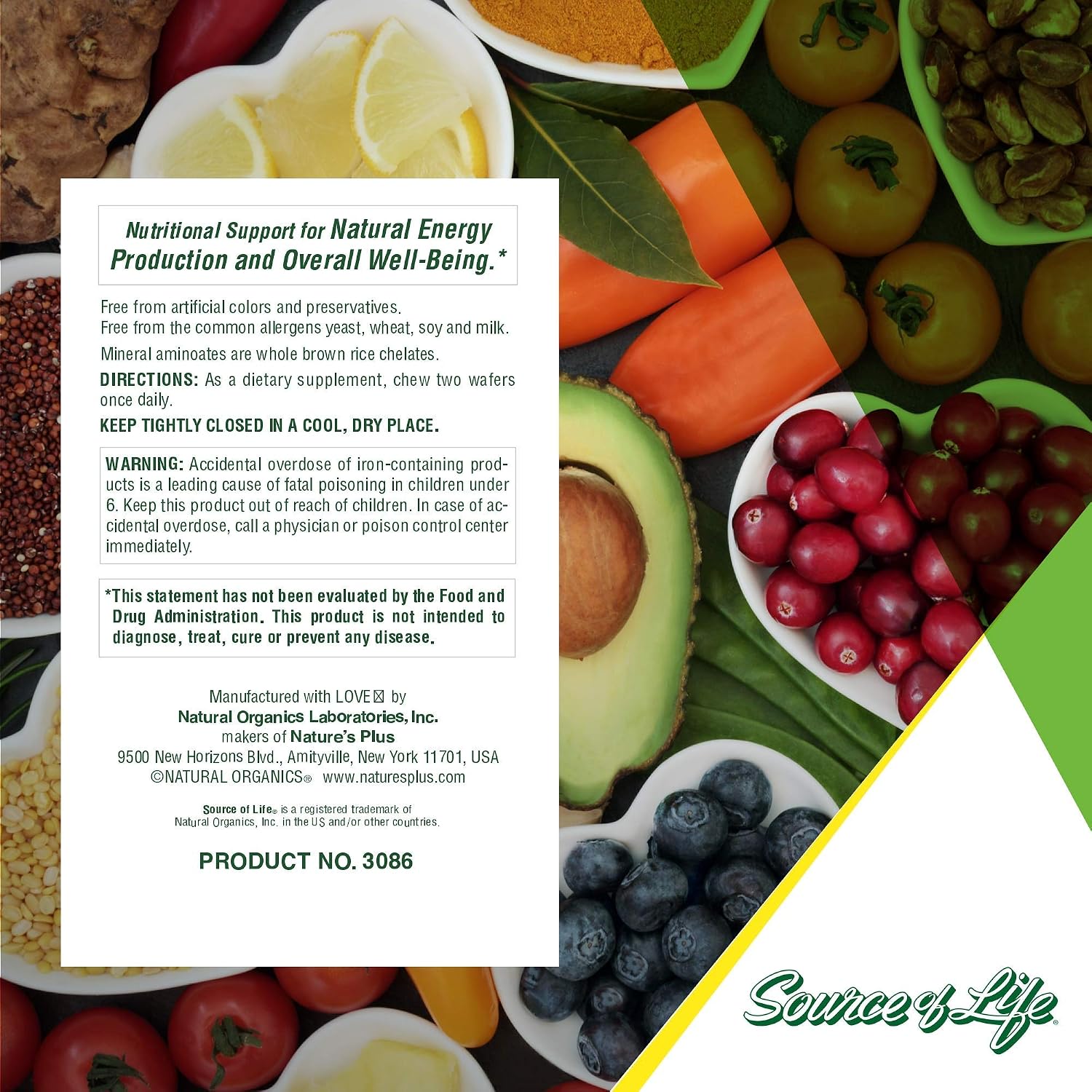 NaturesPlus Source of Life Masticable Multivitamínico – Manzana Canela – 90 Comprimidos