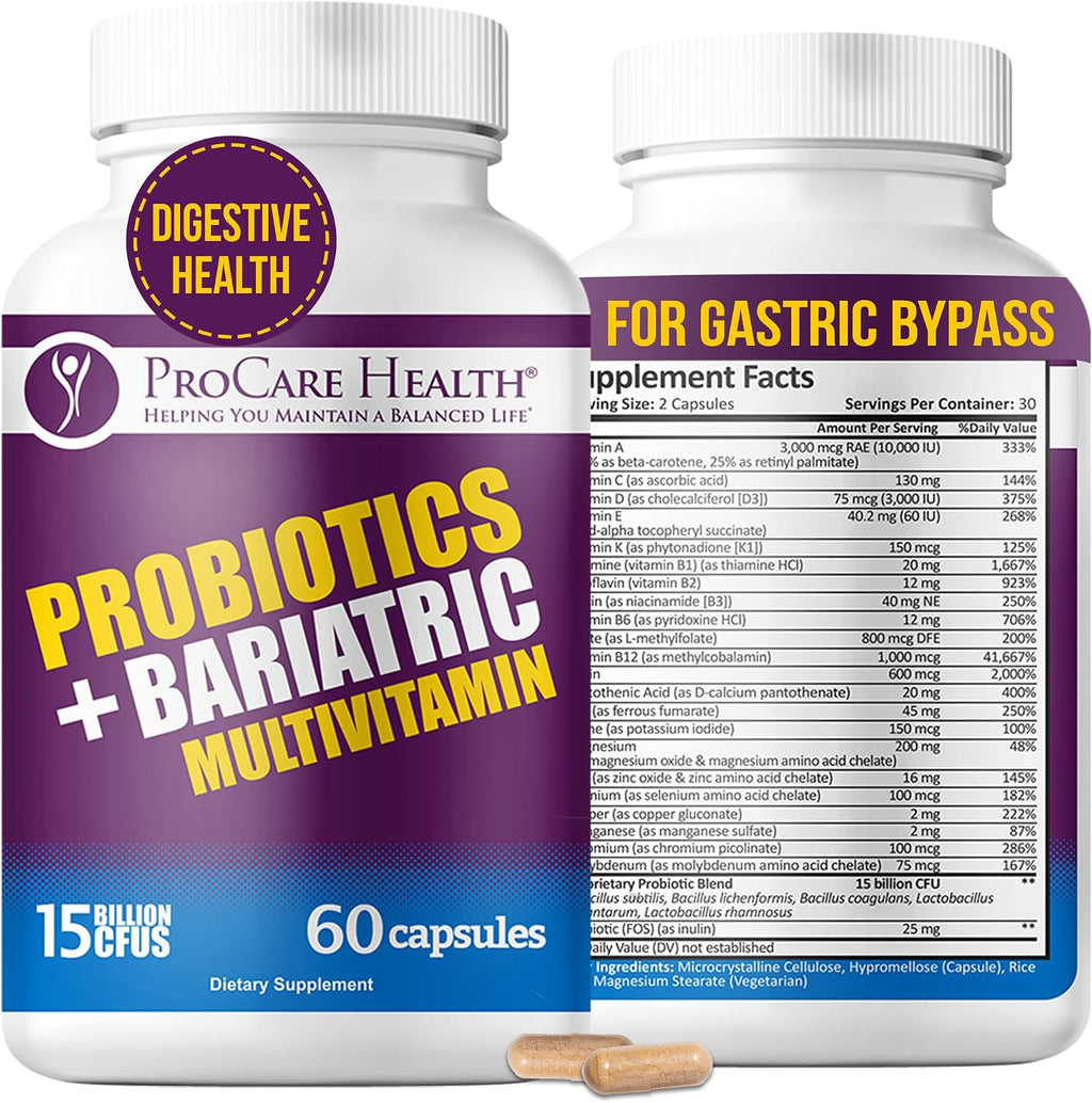 ProCare Health Multivitamínico Bariátrico con Probióticos y Hierro 45mg - 60 Cápsulas Vegetales de Disolución Rápida