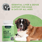 Animal Essentials Milk Thistle for Dogs and Cats - Liver Support, 150mg, Silymarin, Organic Herbal Capsules - 30 Count