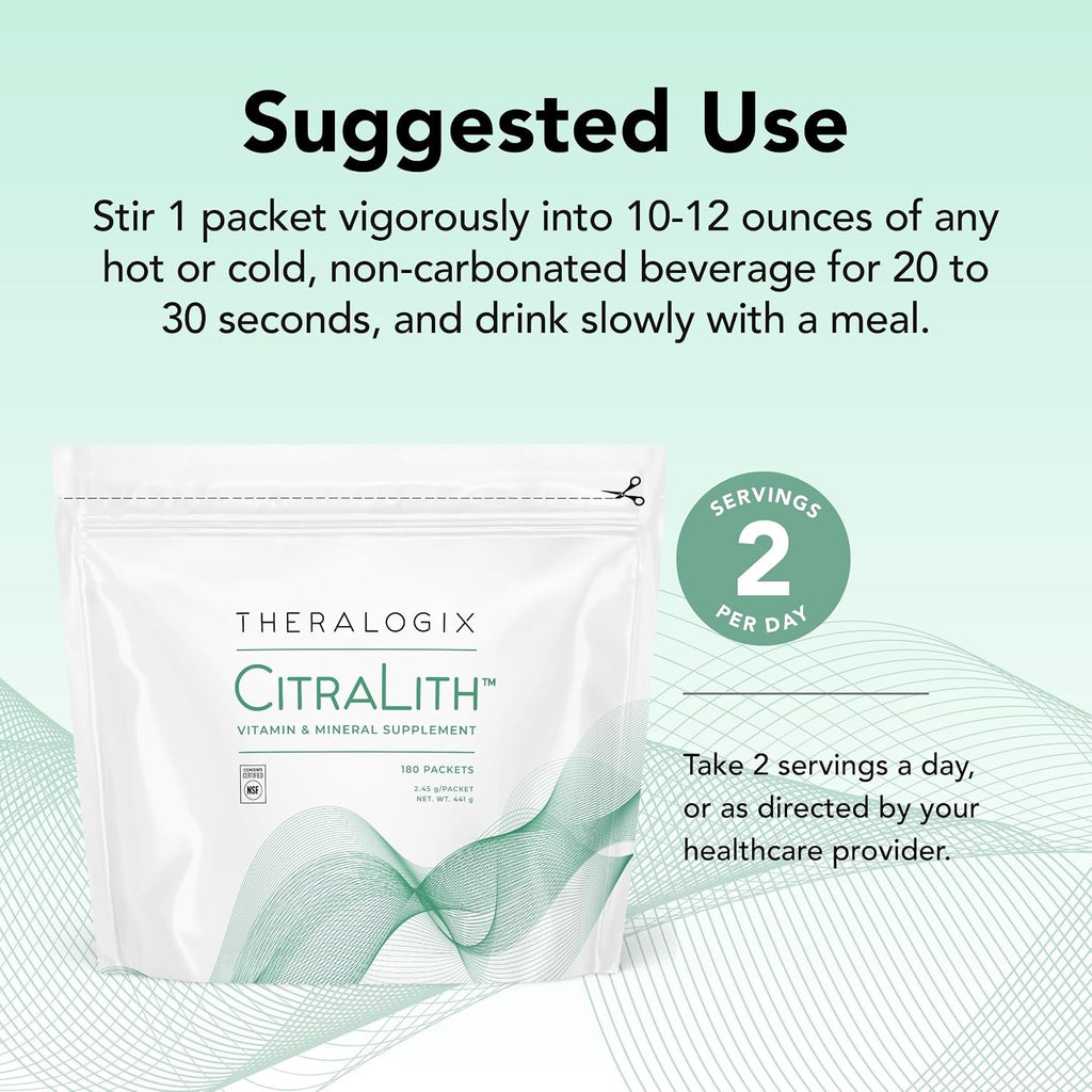 Theralogix CitraLith Suplemento de Vitaminas y Minerales - 180 Sobres (90 Días)