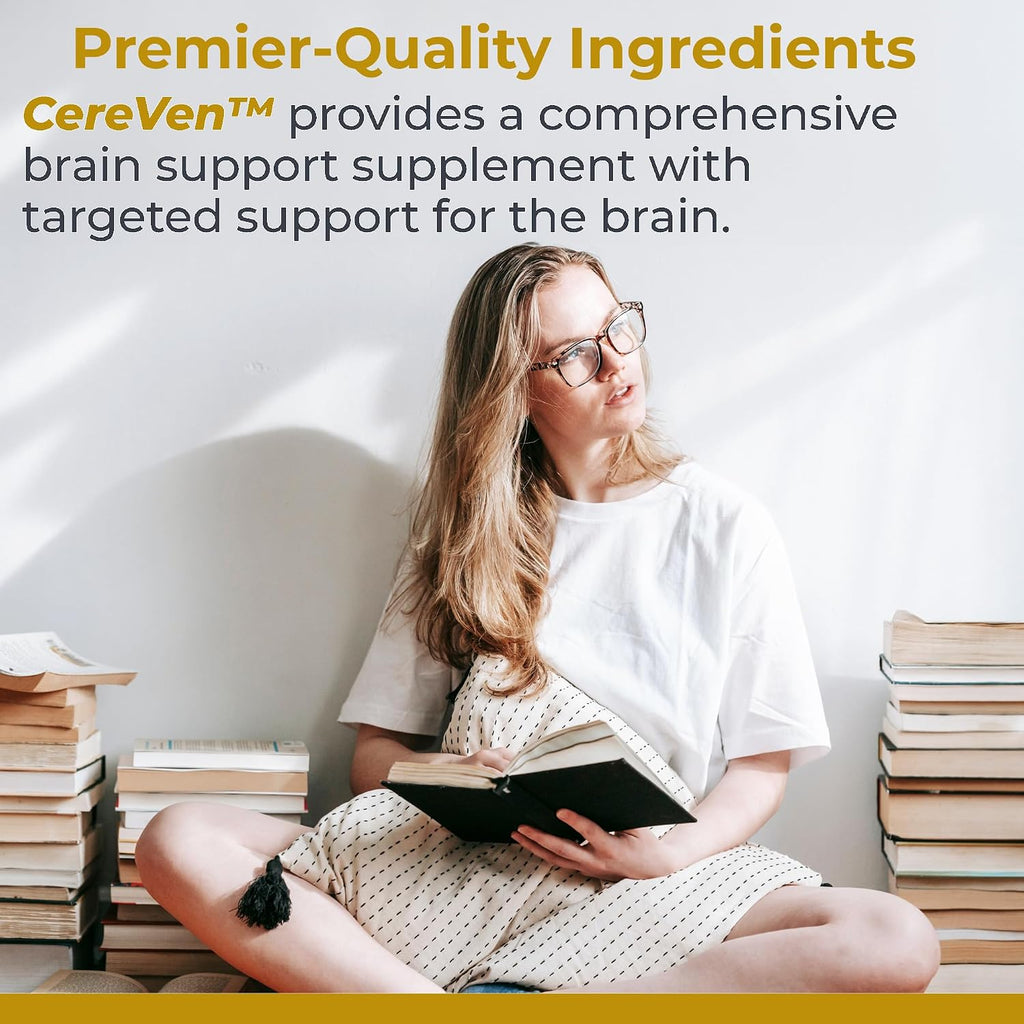Premier Research Labs CereVen - Suplemento Cerebral Herbal para Memoria y Enfoque con Rhodiola Rosea - 60 Cápsulas Vegetarianas