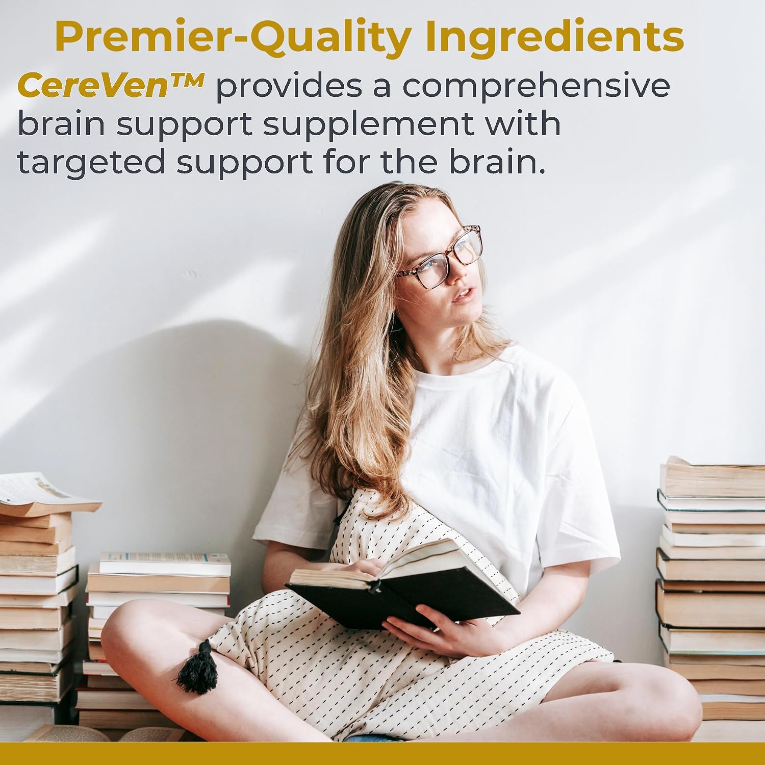 Premier Research Labs CereVen - Suplemento Cerebral Herbal para Memoria y Enfoque con Rhodiola Rosea - 60 Cápsulas Vegetarianas