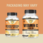 Happi Mi Nutrition Vitamina C 2000 mg con Zinc y Vitamina D3 - 120 Cápsulas Veganas
