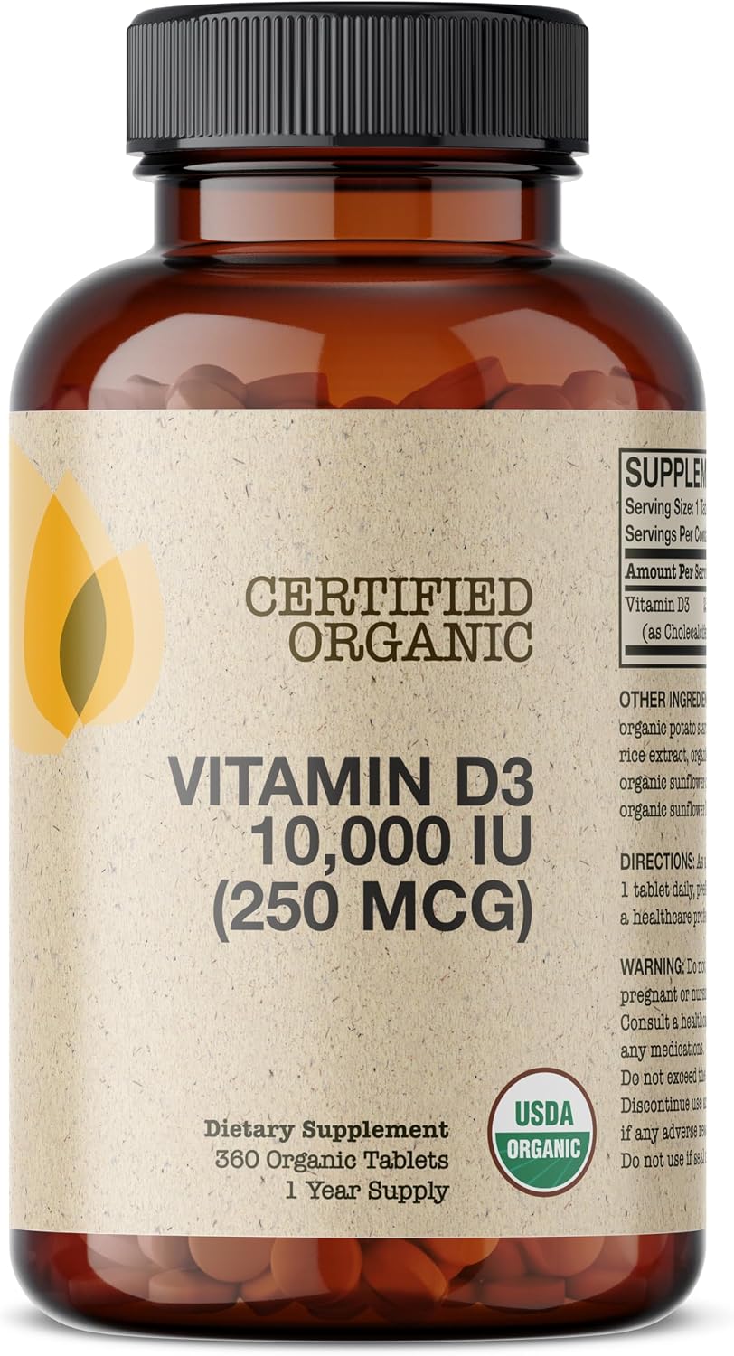Futurebiotics Vitamina D3 10.000 UI (250 mcg) - 360 Comprimidos Orgánicos