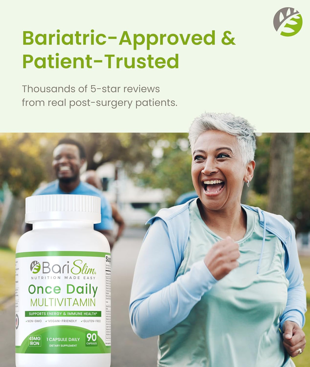 BariSlim Multivitamínico Bariátrico Una Vez al Día con 45 mg de Hierro - 90 Días