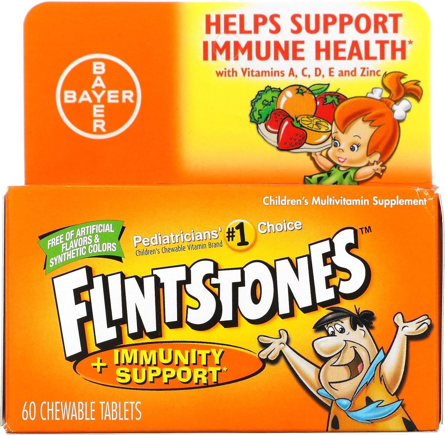 Flintstones Multivitamínico + Apoyo Inmunitario - 60 Comprimidos Masticables Sabor Fruta