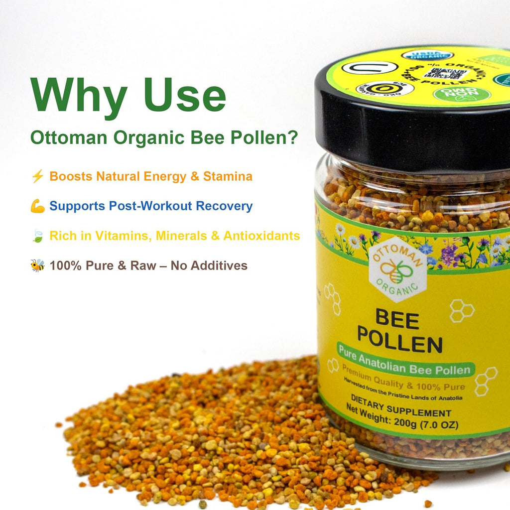 Polen de Abeja Orgánico 200g | Certificado USDA y UE | ottoman organic