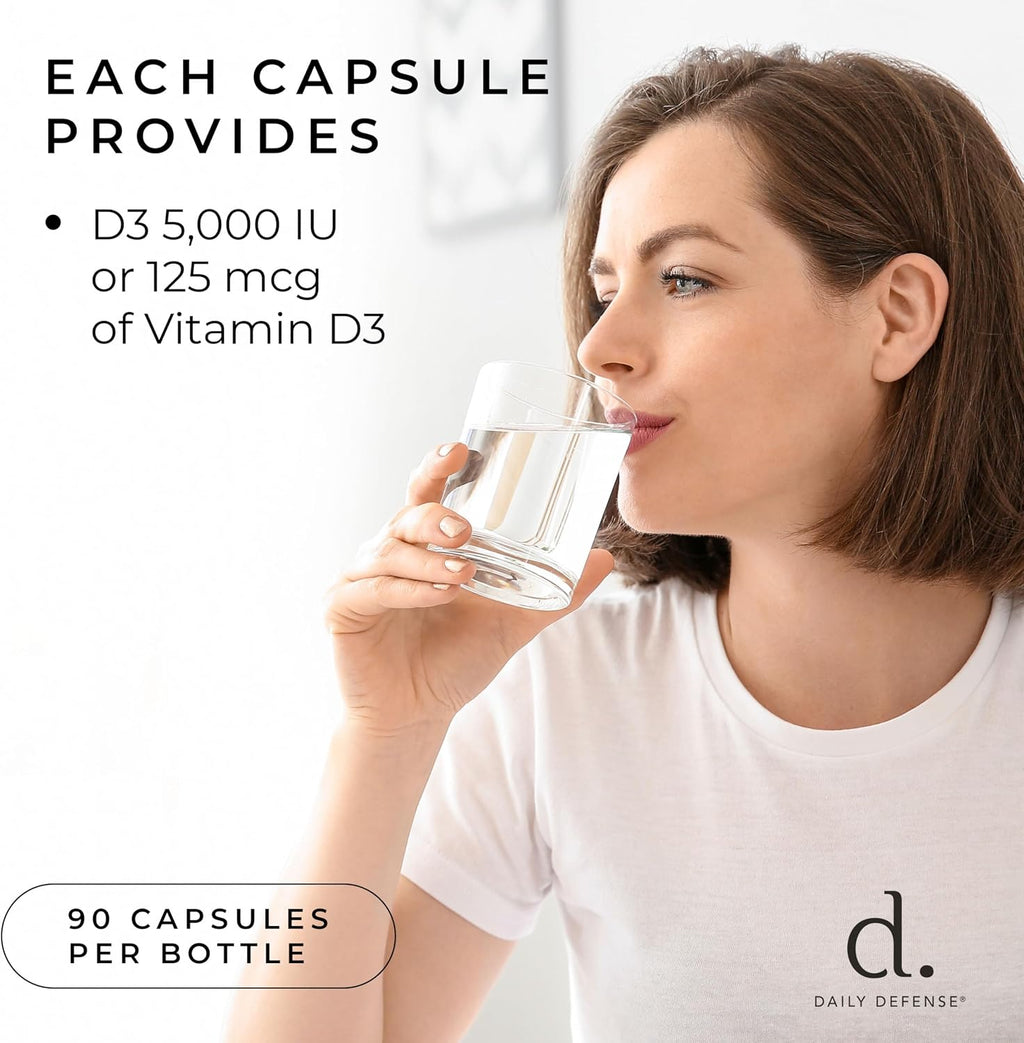 Vitamin D3 5000 IU 90 cápsulas - Daily Defense