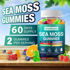 Gominolas de Sea Moss Irish con Ashwagandha, Bladderwrack y Bardana - 60 Gominolas Veganas