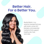 Revital Biotin+ con Amla y Bloqueadores de DHT | Biotina, Amla, Zinc, Vitamina E y Ácido Pantoténico | Apoya la fuerza del cabello y la salud de la piel | 50 Comprimidos