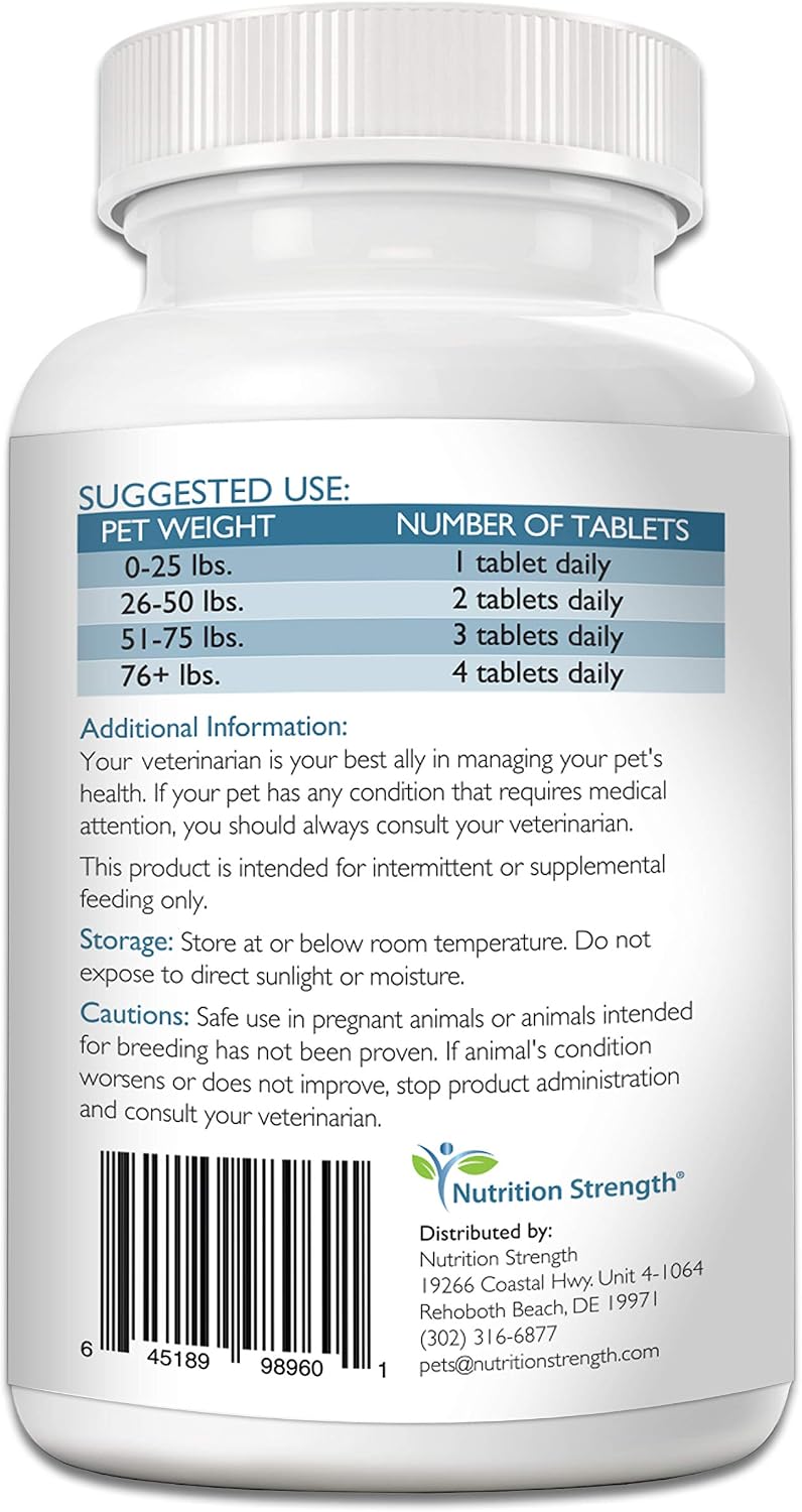Nutrition Strength Taurina para Perros con Coenzima Q10 - Apoyo Cardíaco - 120 Comprimidos Masticables