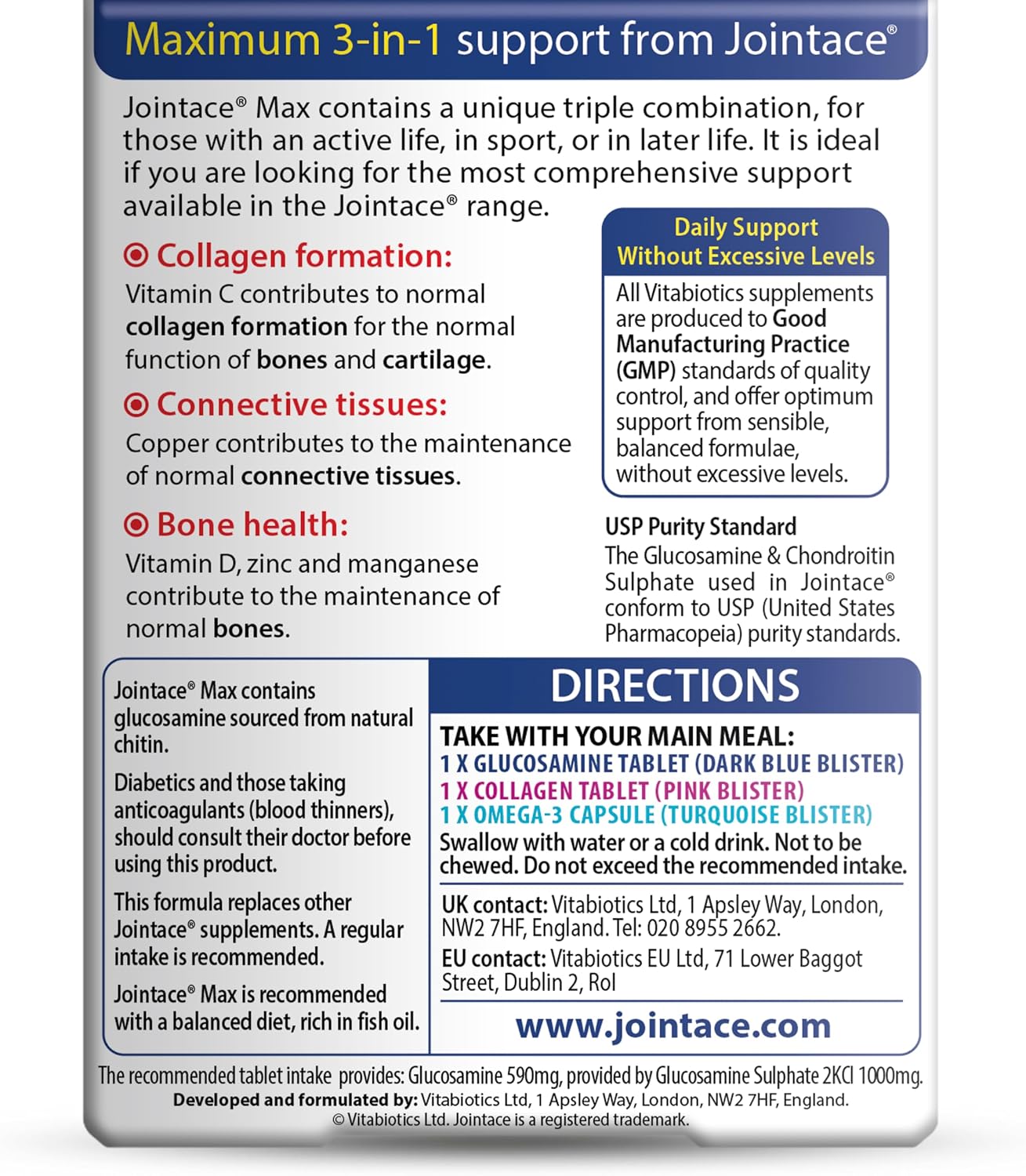 Vitabiotics Jointace Max Tablets - 84 Comprimidos