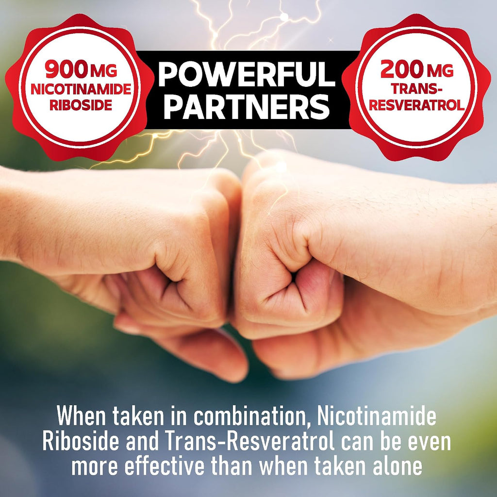 DEDICAD Suplemento NAD con Nicotinamida Ribósido, Trans-Resveratrol y Quercetina - 90 Cápsulas