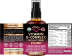 Spray de Complejo B Orgánico USDA - 8 Vitaminas B - Sabor Bayas - 60 ml