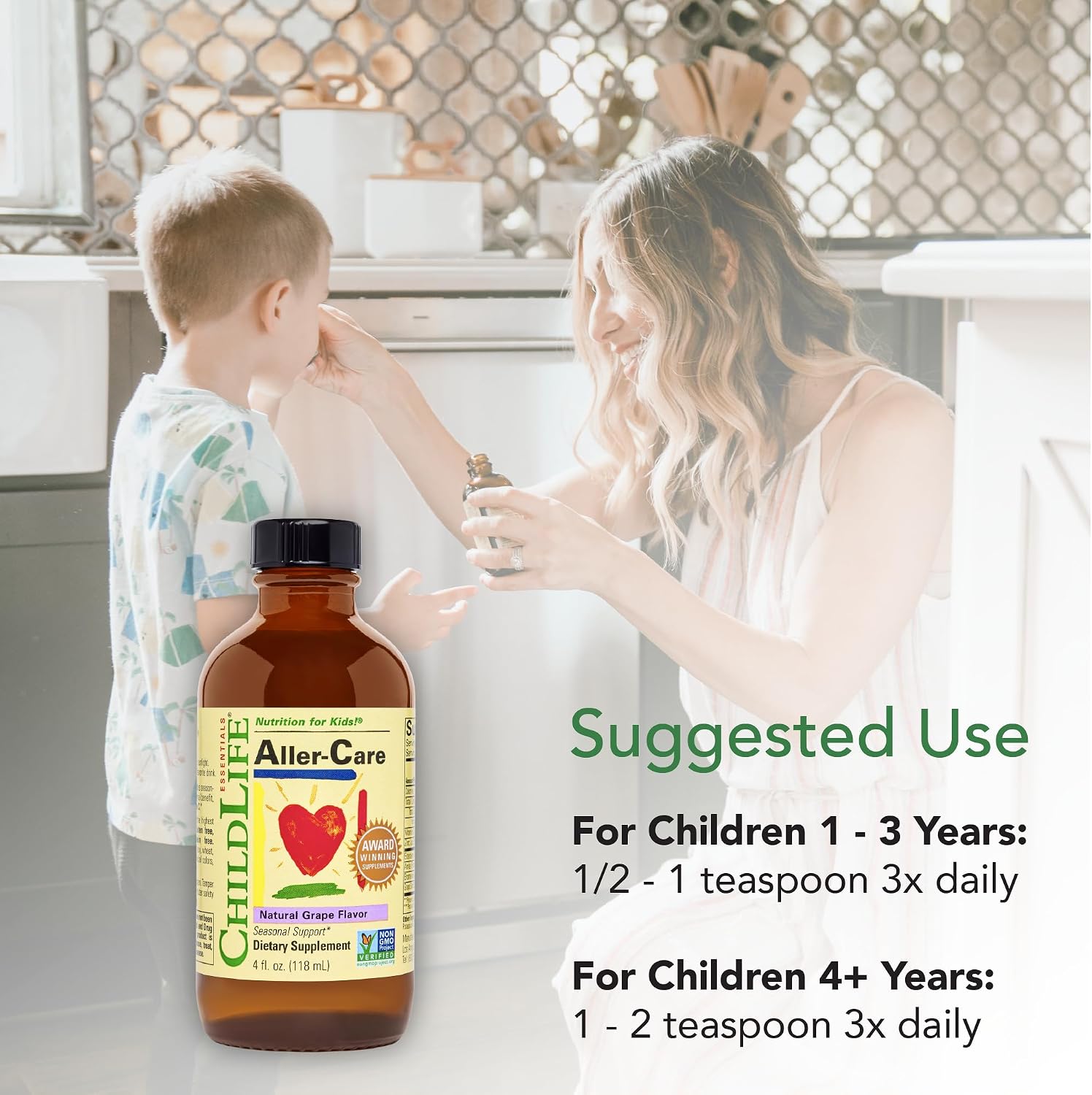 CHILDLIFE ESSENTIALS Aller-Care - Natural Syrup for Kids with Elderberry, Zinc, Bromelain and Vitamin C - 118 ml
