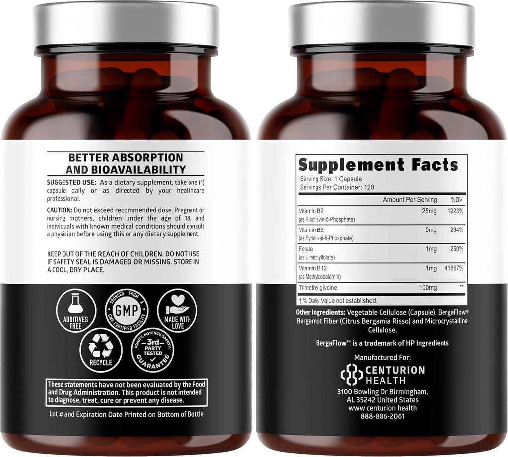 Number One Nutrition Multivitamínico Metilado para Mujeres y Hombres, Complejo B Activo con Metilfolato y Metilcobalamina, Sin Hierro, No Transgénico, Sin Gluten, 120 Cápsulas