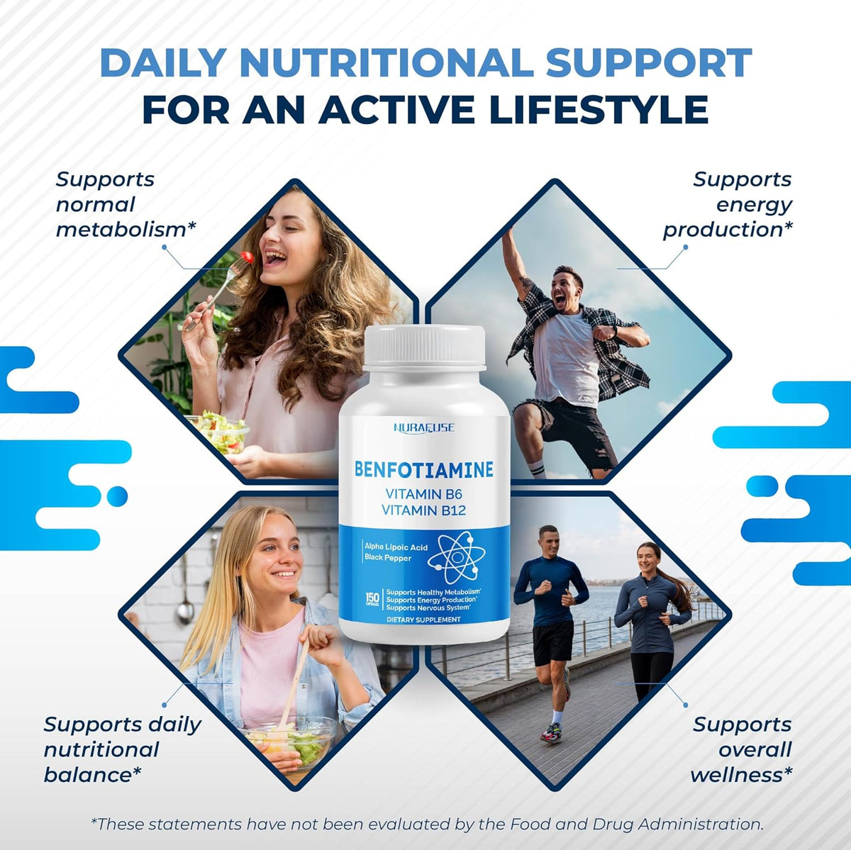 NURAFUSE Benfotiamina con Vitamina B6, B12, – Ácido alfa lipoico: Antioxidante que ayuda a neutralizar los – Image 4