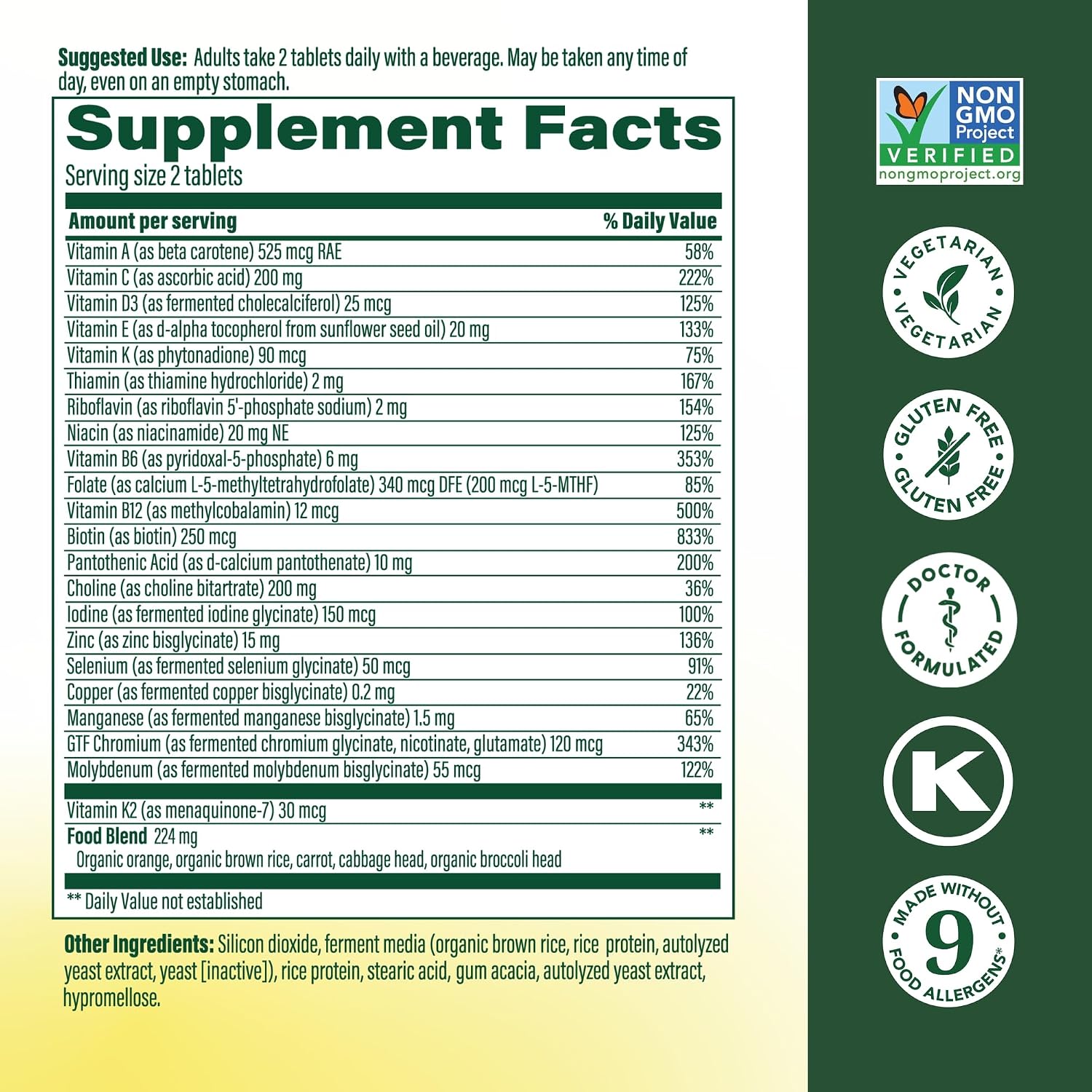 MegaFood Multivitamínico Avanzado para Hombres 40+ - 60 Comprimidos (30 Días)