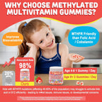 Neviss Multivitamínico Infantil en Gominolas + Calcio, Probióticos, Vitamina D3, C, B12 Metilada y Metilfolato - 60 Gominolas