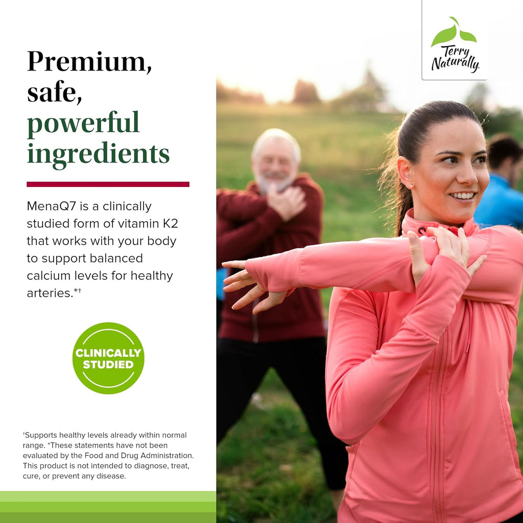 Terry Naturally Artery Strong - Suplemento Cardiovascular con Vitaminas A, D3 y K2 - 60 Cápsulas Blandas (Pack de 2)