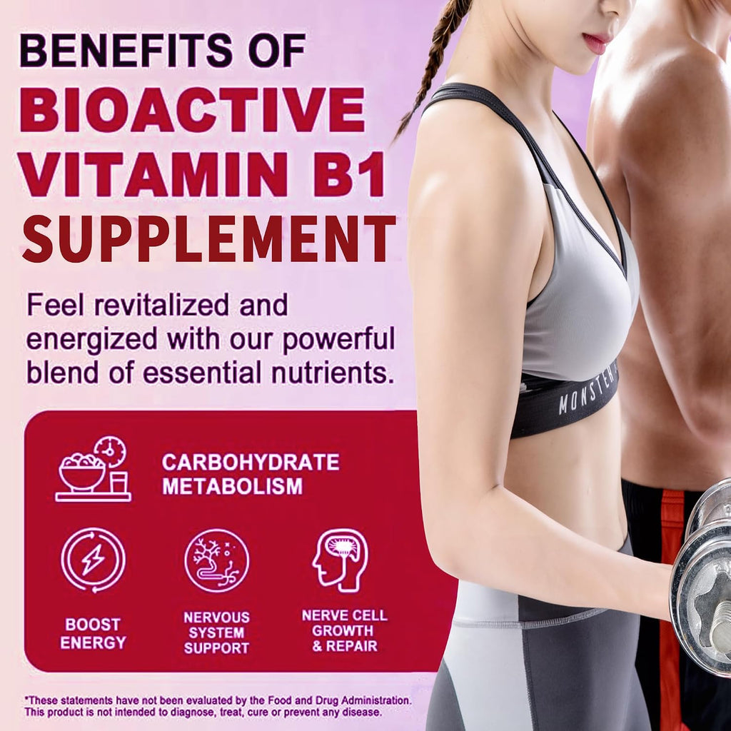 Vitamina B1 Benfotiamina 500mg, 120 Cápsulas Vegetales | Suplemento Bioactivo
