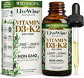 Live Wise Naturals Vitamina D3 K2 Gotas para Adultos, Ultra Concentradas | 930 Gotas, 1208 UI Vitamina D3, 25 mcg (MK-7)