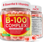 Super Vitamin B Complex Gummies - Complejo B Metilado con Vitamina C, Colina, Inositol y PABA - 60 Gominolas Veganas