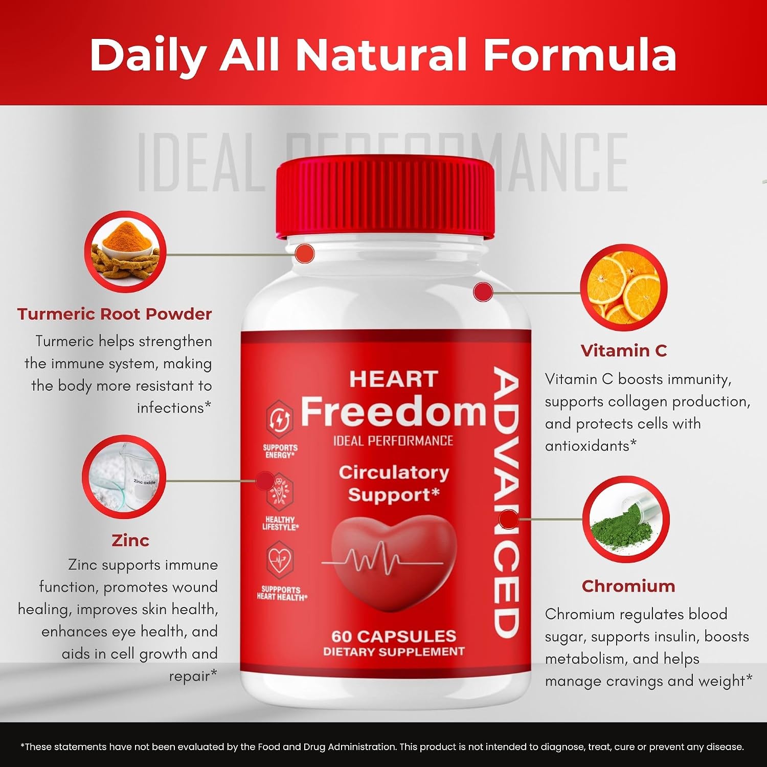 Heart Freedom Capsules - Suplemento para Circulación y Energía (3 Pack)