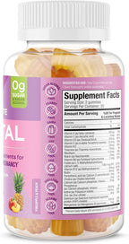 SUKU Gominolas Multivitamínicas Prenatales – Folato, Calcio, Vitamina D3, B12, K2 – Sin Azúcar – 60 Unidades