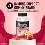 Airborne Kids Immune Support Gummies, Sabor Frutas Variadas, 42 unidades - 500 mg de Vitamina C + Vitaminas A, D, E + Zinc, Selenio, Manganeso | Mezcla de Hierbas | Sabor Natural