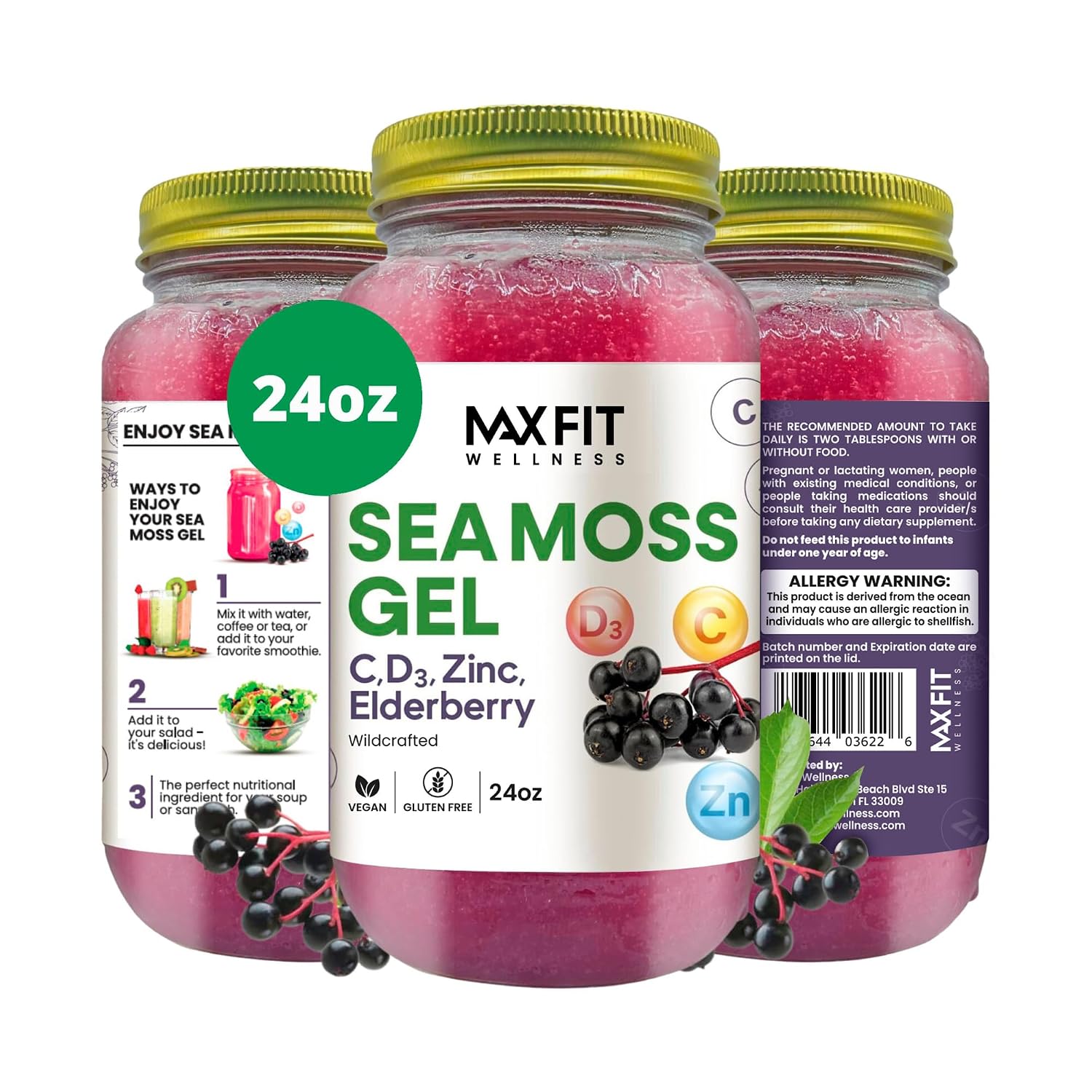 Gel de Musgo Marino (12 Sabores) 24 oz - Musgo Marino Silvestre de Santa Lucía | 92 Vitaminas y Minerales | Vegano