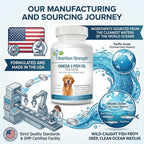 Omega 3 para Perros - Cápsulas de Aceite de Pescado con Alto EPA y DHA - Apoyo para Piel, Articulaciones y Salud General - 180 Cápsulas - Nutrition Strength