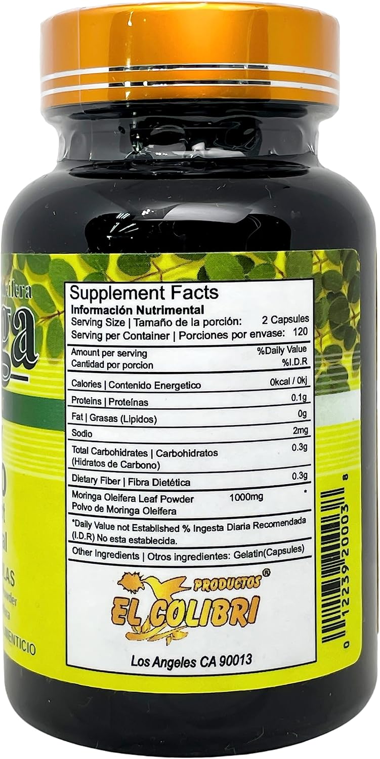 Extracto de Moringa 100% Natural 1000mg 120 Cápsulas