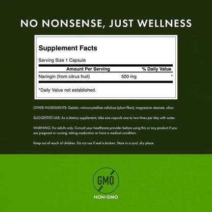 Swanson Naringina 500 mg - Bioflavonoide Cítrico Antioxidante (60 Cápsulas, Paquete de 2) – Image 3