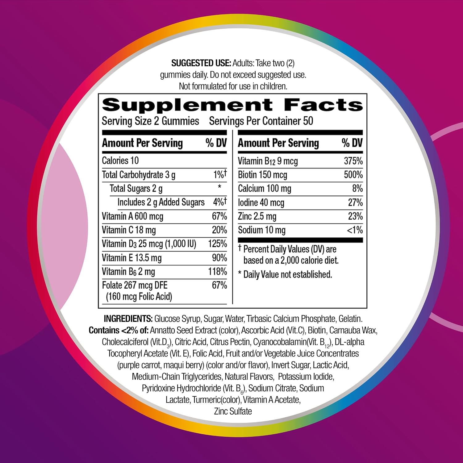 Centrum MultiGummies Mujeres - Gomitas Multivitamínicas con Vitaminas D3, B, C y Zinc - 150 uds