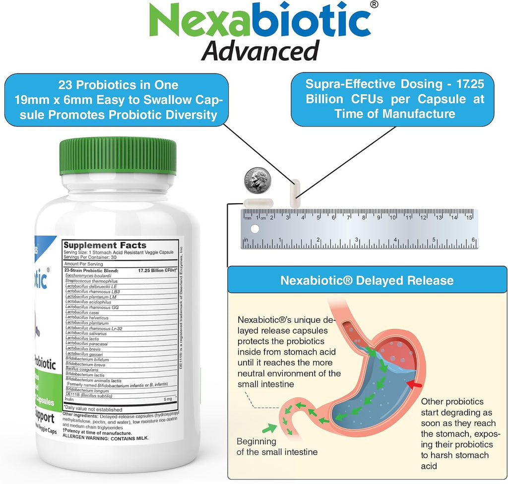 DrFormulas Nexabiotic 23 Multi Probiótico - 23 Cepas, 17.25 mil millones de UFC