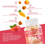 SUKU Vitamins - Gomitas para el síndrome premenstrual con Vitex (Sauco casto) - Sabor melocotón y mango - 50 gomitas
