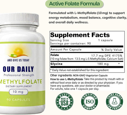 Our Daily Vites L-Metilfolato 10 mg - Folato – Reducción del cansancio y la fatiga: El folato contribuye a la – Image 3