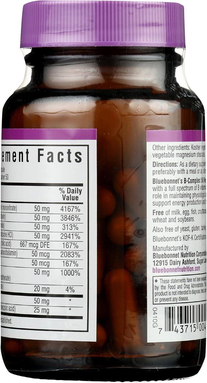 Bluebonnet Nutrition B Complex - 50 Cápsulas Vegetales