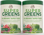 Country Farms Super Greens Sabor Natural, 50 Superalimentos Orgánicos, USDA Organic, Mezcla de Verduras, Frutas, con Fibra, Hongos y Probióticos, Apoya la Energía, 60 Porciones, 900g