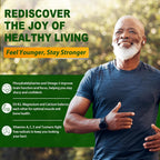 Multivitamínico para Hombres 50+ Sin Azúcar con Omega-3, CoQ10, D3K2, Calcio, Magnesio, Zinc y Vitaminas A, C y E - 60 Gomitas