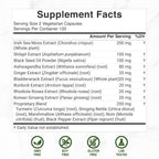 DEAL SUPPLEMENT Irish Sea Moss 240 Cápsulas Veganas – Complejo de 14 Superalimentos con Ashwagandha, Jengibre y Aceite de Semilla Negra