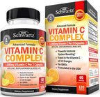 BioSchwartz Complejo de Vitamina C - 1000 mg con Escaramujo, Zinc y Bioflavonoides Cítricos, 120 Cápsulas