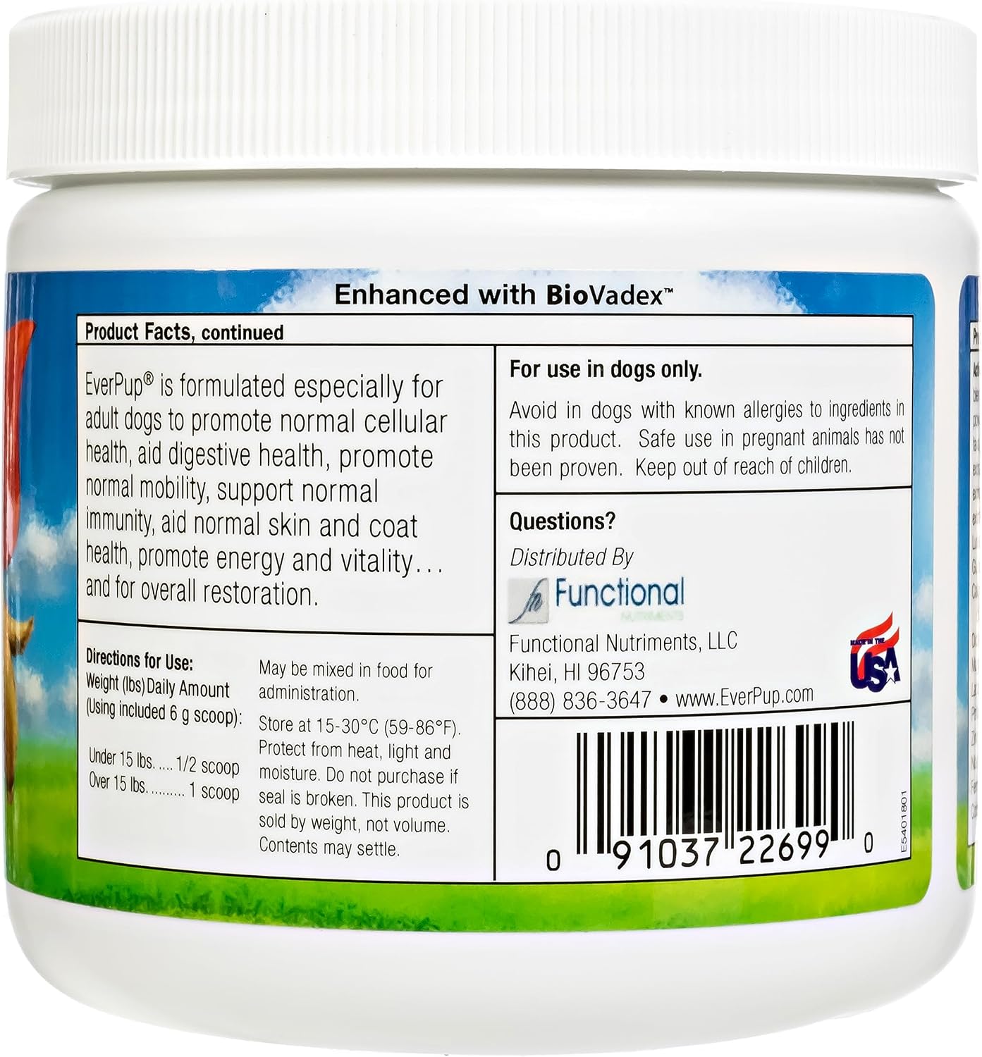 EverPup Daily Supplement for Dogs with Glucosamine, Prebiotics, Probiotics, and Vitamins
