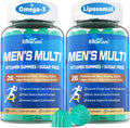 Multivitamínico Metilado para Hombres en Gominolas - Omega 3 Vegano, CoQ10, Zinc, Vitaminas A, C, D3, K2, E, Complejo B, Calcio, Magnesio, Licopeno - Sin Azúcar, 120 Unidades