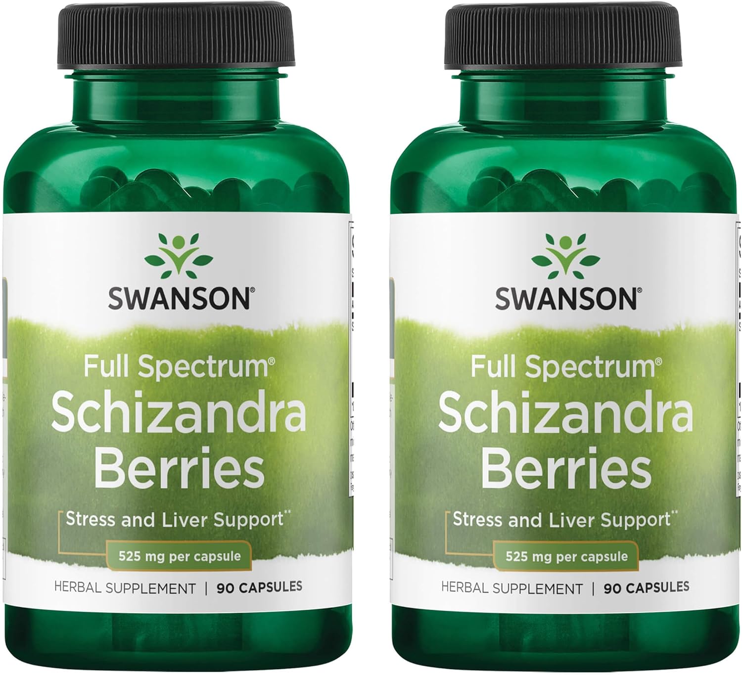 Swanson Esquizandra de espectro completo, bayas - 90 cápsulas de 525 mg