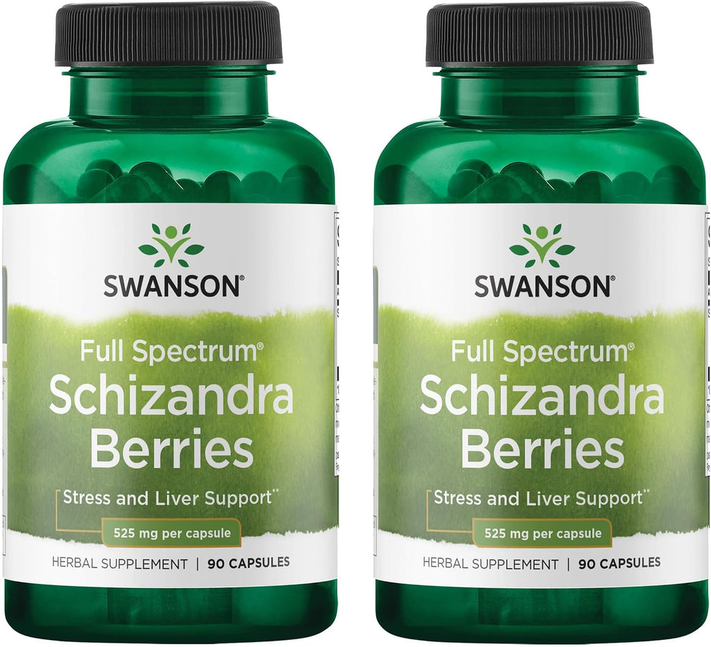 Swanson Full Spectrum Schizandra Berries - 90 Cápsulas (525 mg) Pack de 2