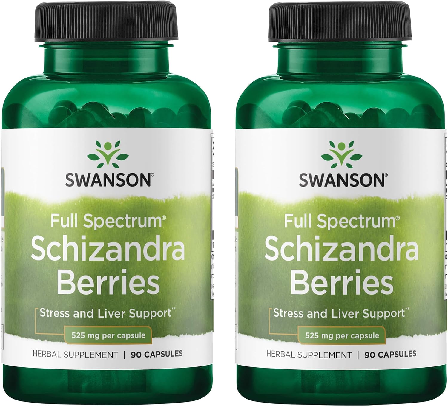 Swanson Full Spectrum Schizandra Berries - 90 Cápsulas (525 mg) Pack de 2