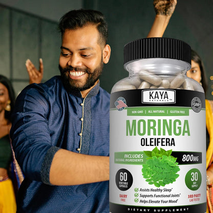 Kaya Naturals Extracto de Hoja de Moringa - – Calcio: Necesario para el mantenimiento de huesos y dientes normales. – Image 9